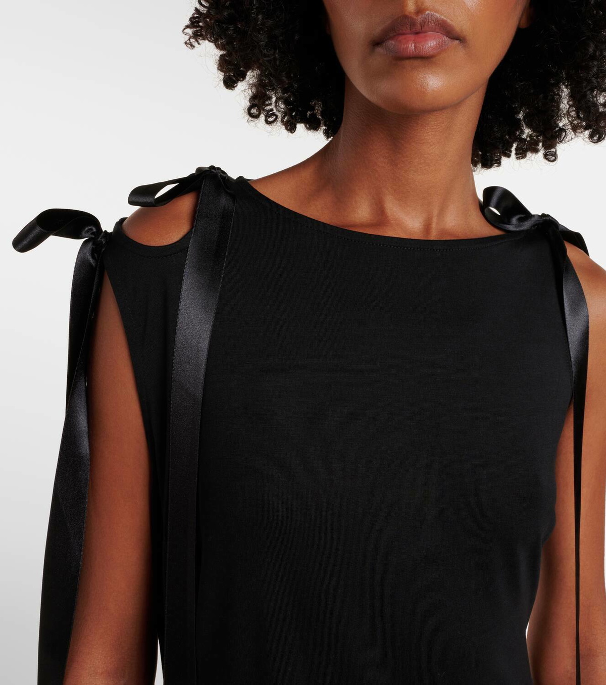 Simone Rocha Bow-detail jersey midi dress Simone Rocha