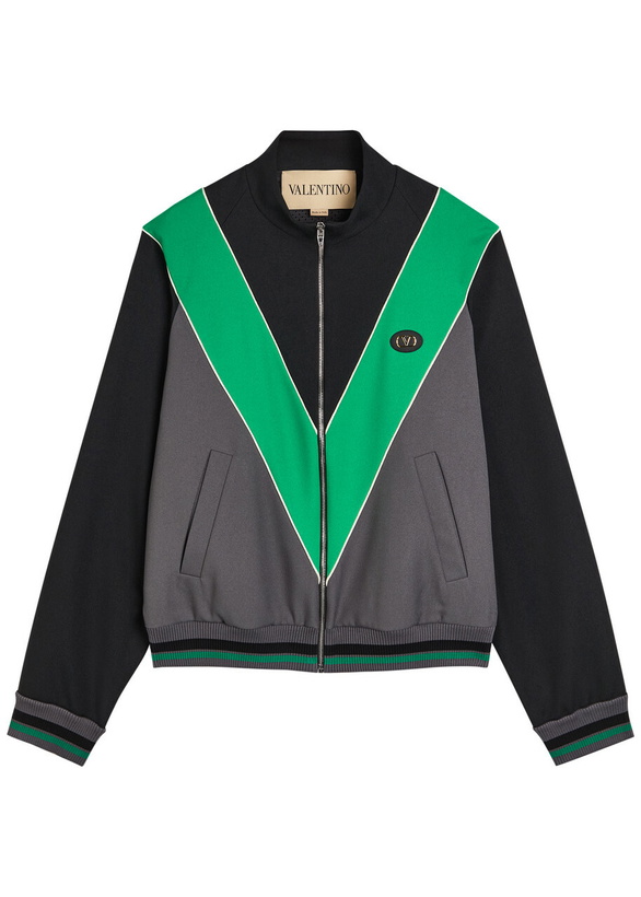Photo: Valentino Garavani Colour-blocked Twill Track Jacket Multicoloured 1