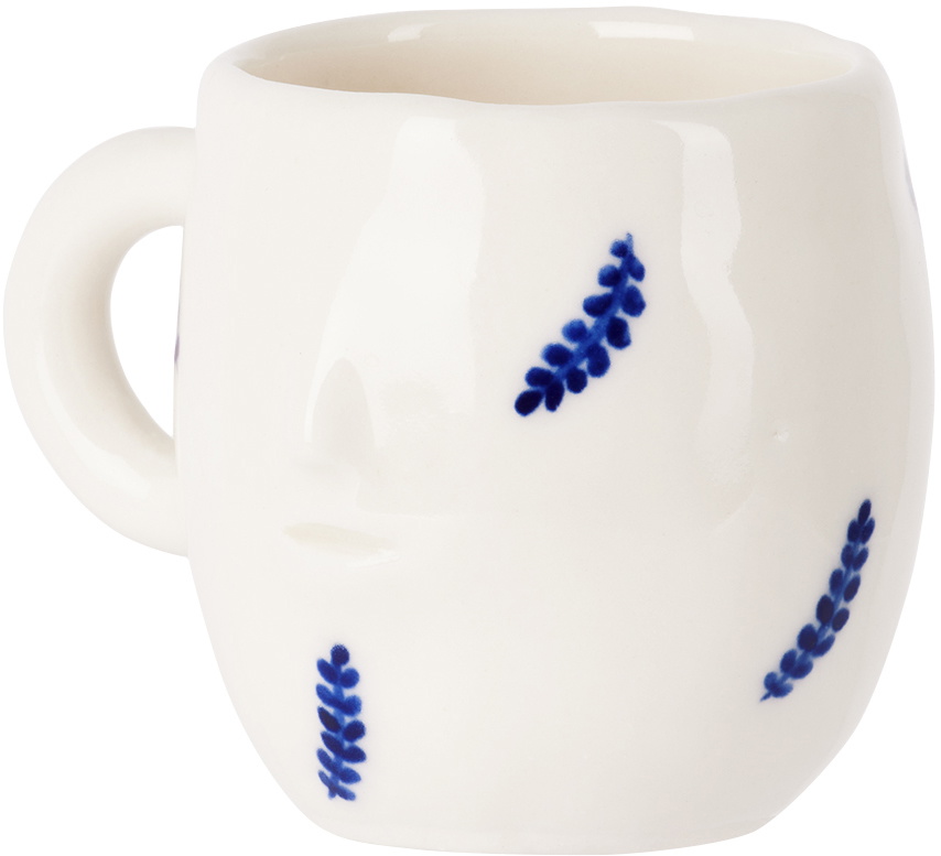 Rami Kim Studio White & Blue Floating Leaf Espresso Cup