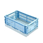 HAY Small Recycled Mix Colour Crate in Sky Blue