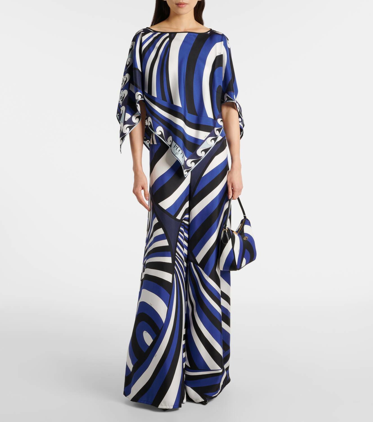 PUCCI プッチ ワンピース Iride silk twill dress&cape Pucci Iride-Print Silk Twill Maxi Dress With Cape | Neiman