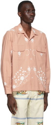 Bode SSENSE Exclusive Pink Embroidered Canterbury Shirt