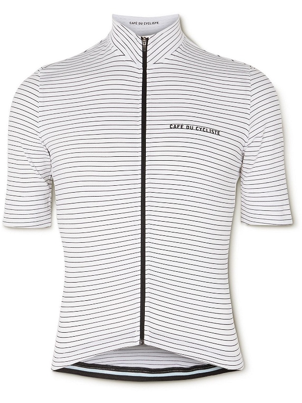 Photo: Café du Cycliste - Francine Striped Cycling Jersey - White