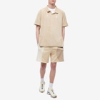 Polar Skate Co. Men's Open Collar Terry Polo Shirt in Sand