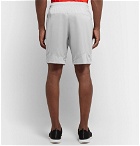 Adidas Sport - 4KRFT Mesh-Panelled Striped Climalite Shorts - Light gray