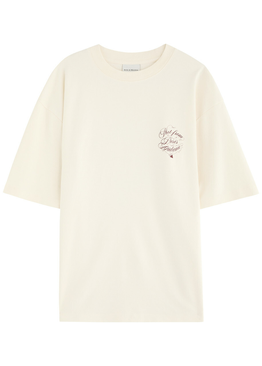 DRÔLE DE Monsieur Logo-print Cotton T-shirt Cream