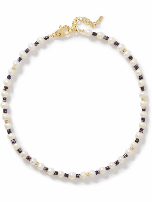 Photo: éliou - Fern Gold-Plated, Heishi, Jade and Freshwater Pearl Necklace