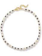 éliou - Fern Gold-Plated, Heishi, Jade and Freshwater Pearl Necklace