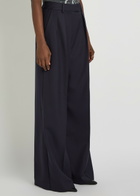 Anine Bing Lou Wide-leg Woven Trousers Navy
