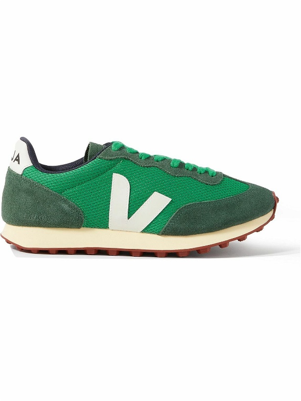Photo: Veja - Rio Branco Leather-Trimmed Alveomesh and Suede Sneakers - Green