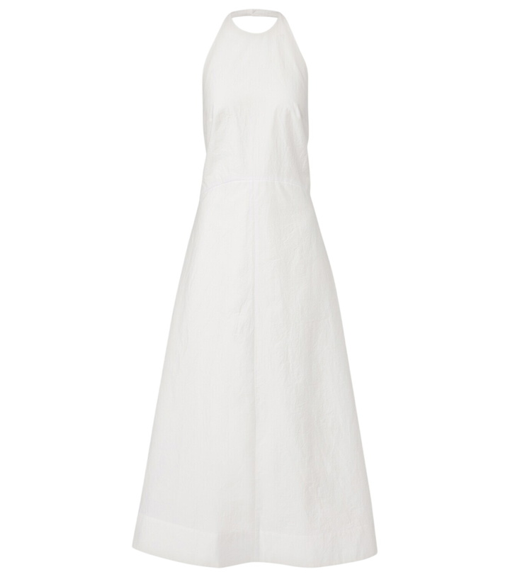 navy halter dress long Beaded 3D Petal Halter Gown In Navy Rosegold