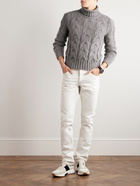 TOM FORD - Cable-Knit Wool-Blend Rollneck Sweater - Gray