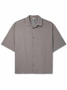 LOEWE - Camp-Collar Devoré Cotton-Poplin Shirt - Gray