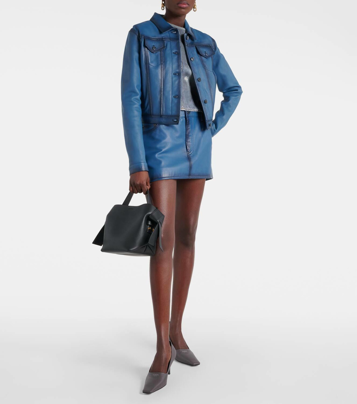 【Acne Studios】 Lacariaレザーミニスカート Acne Studios Lacaria leather miniskirt Acne Studios
