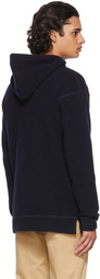 Officine Générale Navy Wool Olivier Hoodie