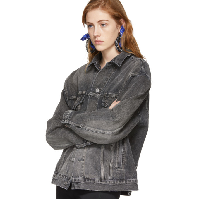 Balenciaga Grey Denim Logo Jacket Balenciaga