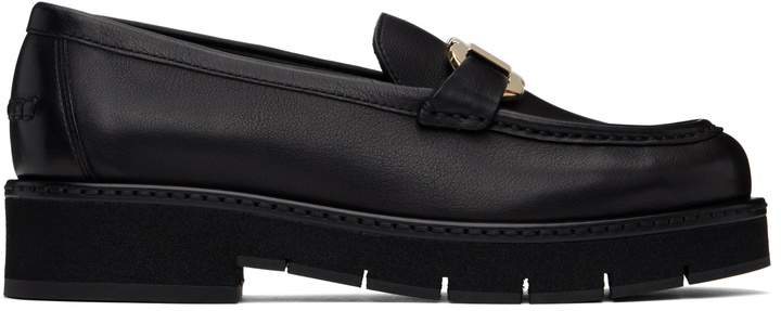 Photo: Ferragamo Black Gancini Ornament Loafers