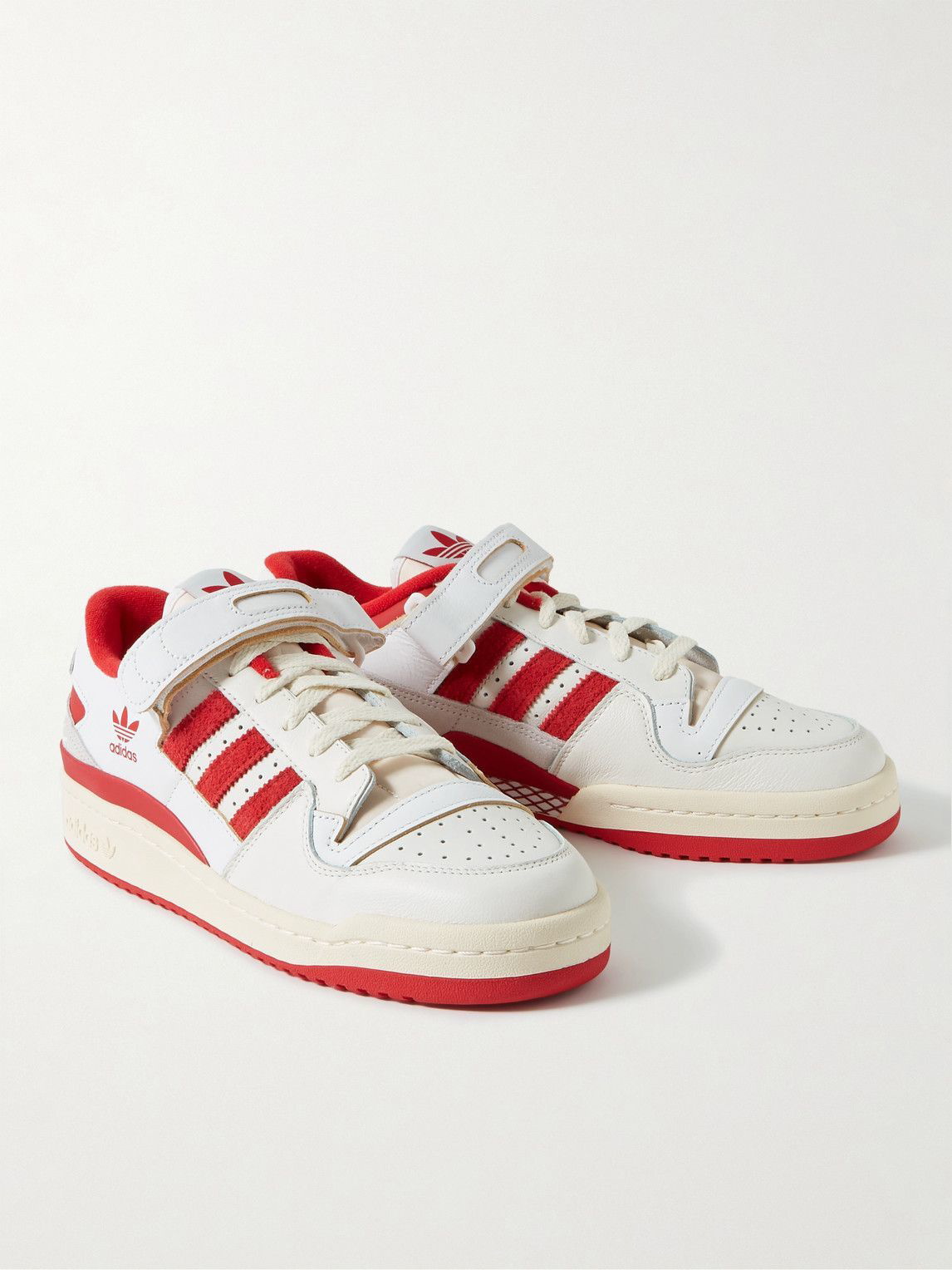 Adidas Originals Off-White & Burgundy Forum 84 Sneakers