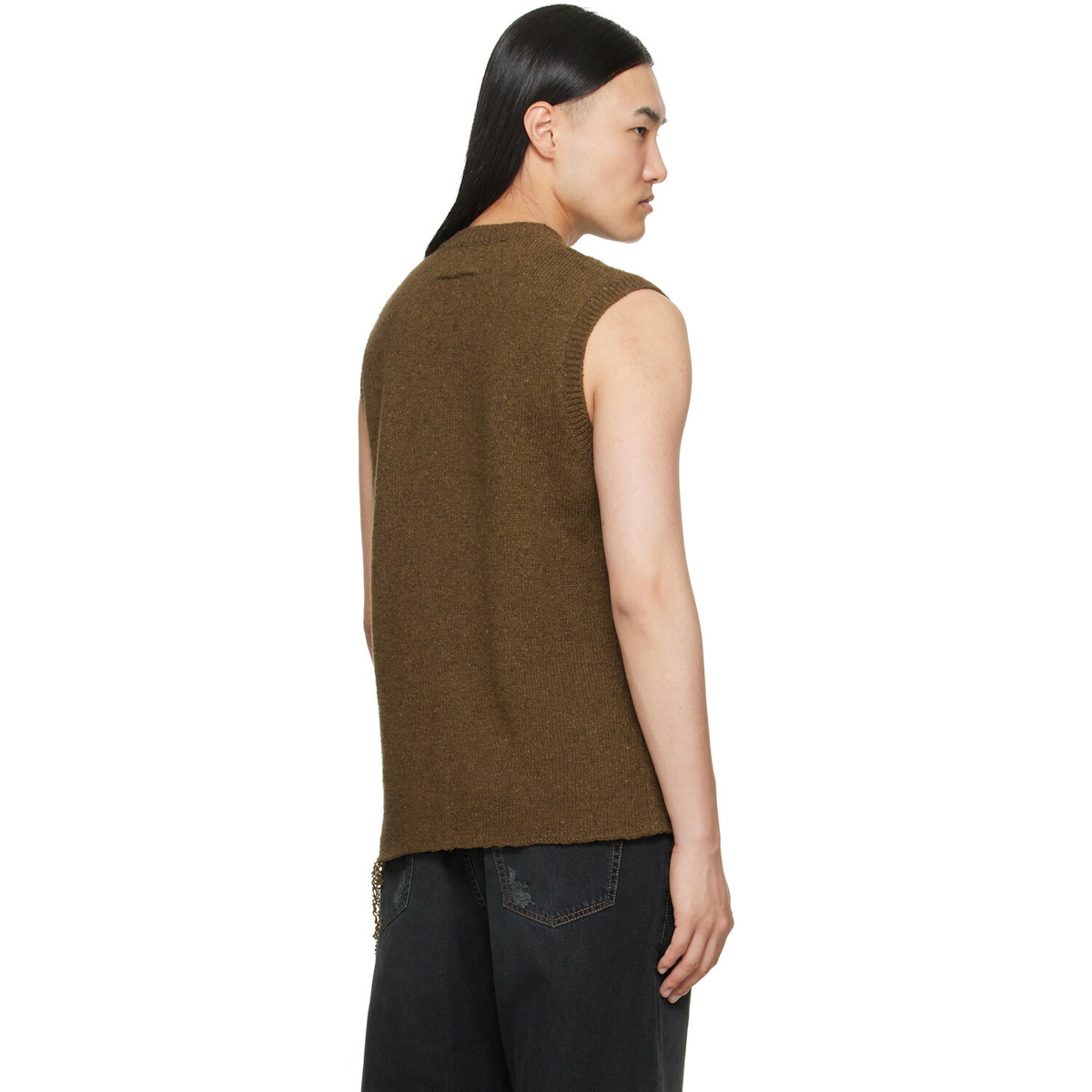 MM6 Maison Margiela Khaki Wool Sweater Vest