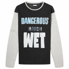 ERL Men's Dangerous Long Sleeve T-Shirt in Faded Black