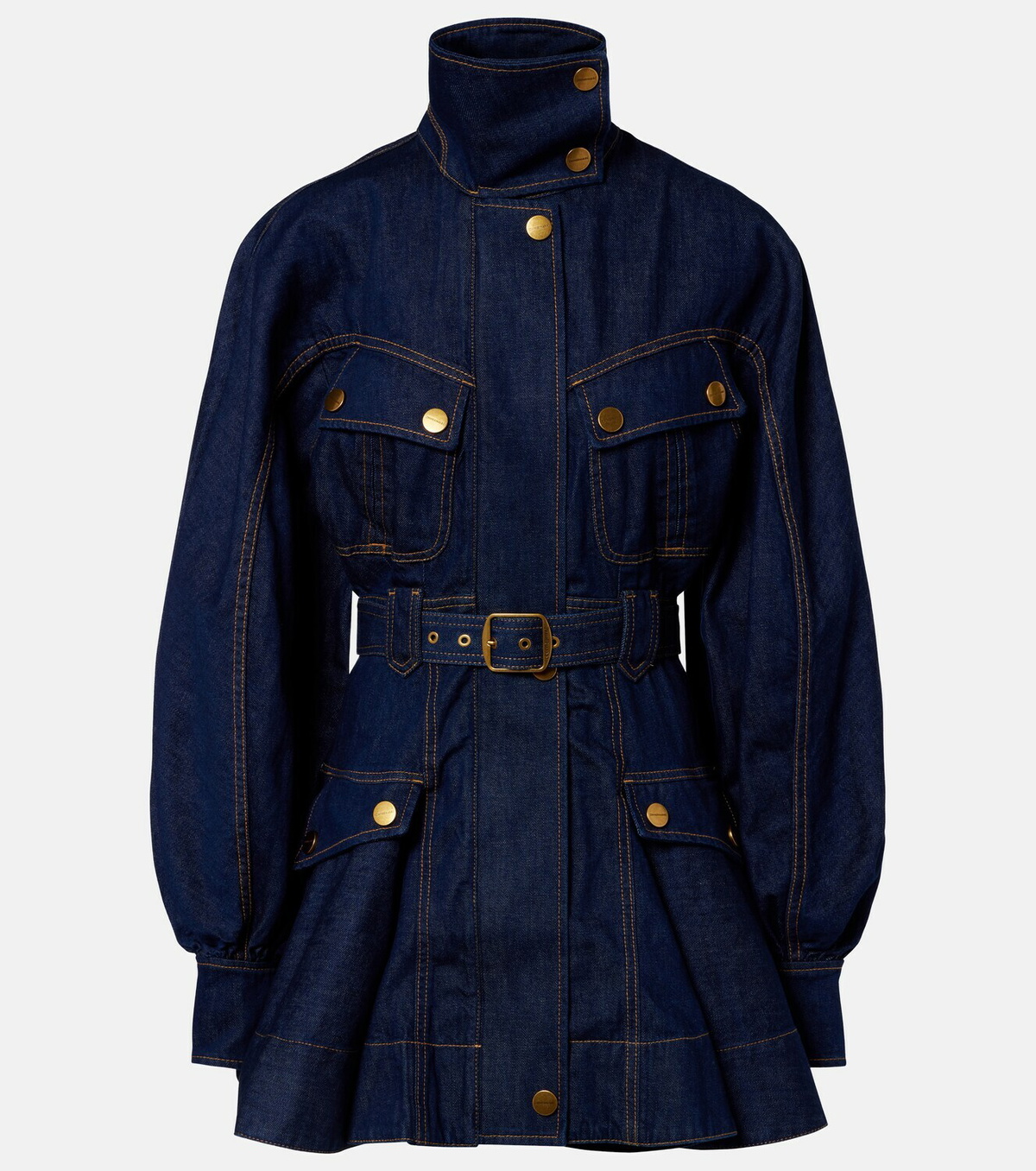 Zimmermann Luna belted denim minidress