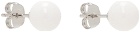 Dries Van Noten Silver & White Stud Earrings