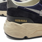 Golden Goose Men's Running Sole Sneakers in Silver/Blue/Grey
