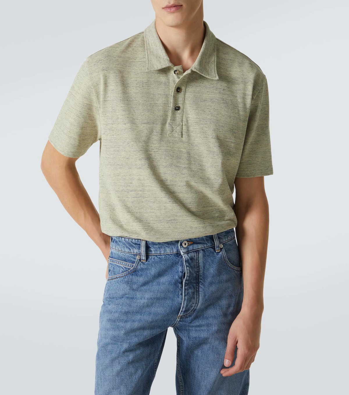 Bottega Veneta Embroidered cotton piqué polo shirt