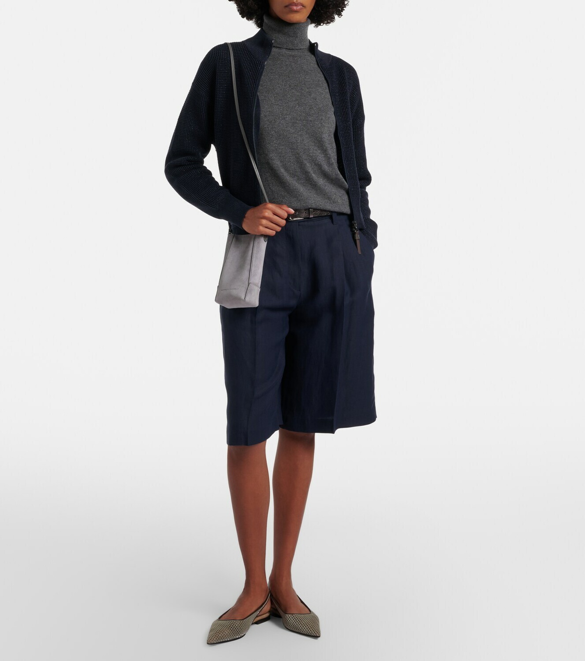 Brunello Cucinelli Monili suede shoulder bag
