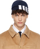 Thom Browne Navy Classic Jersey 4-Bar Loopback Beanie