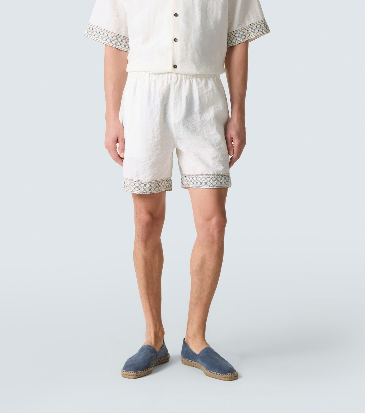 Commas Crochet-trimmed Bermuda shorts