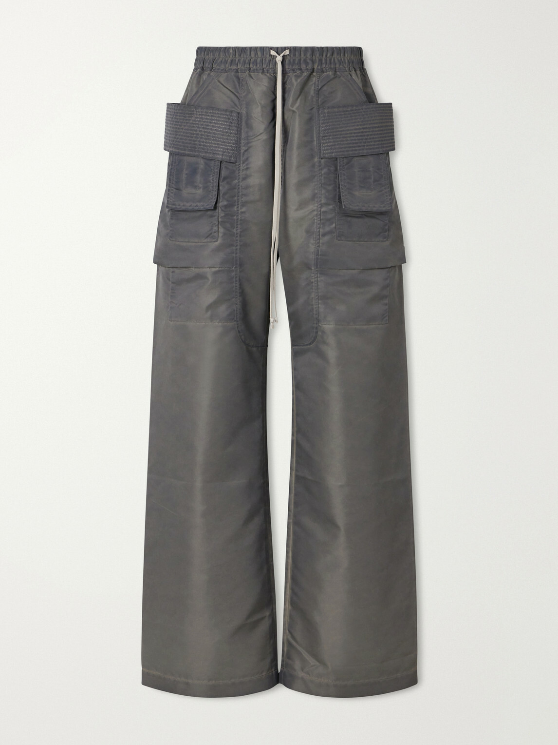 DRKSHDW by Rick Owens - Creatch Wide-Leg Shell Drawstring Cargo Trousers - Gray