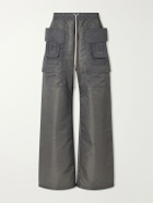 DRKSHDW by Rick Owens - Creatch Wide-Leg Shell Drawstring Cargo Trousers - Gray
