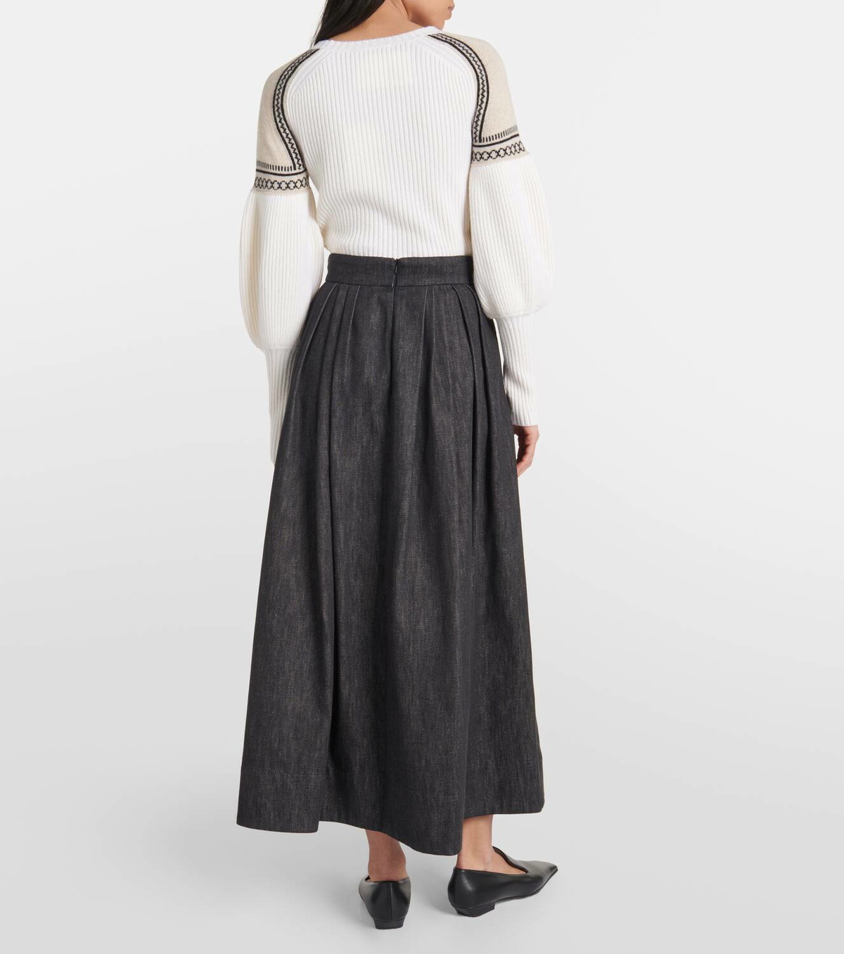 【関税＆送料込み】Max Mara Maxi Denim Skirt S Max Mara Dindy pleated denim maxi skirt S Max Mara