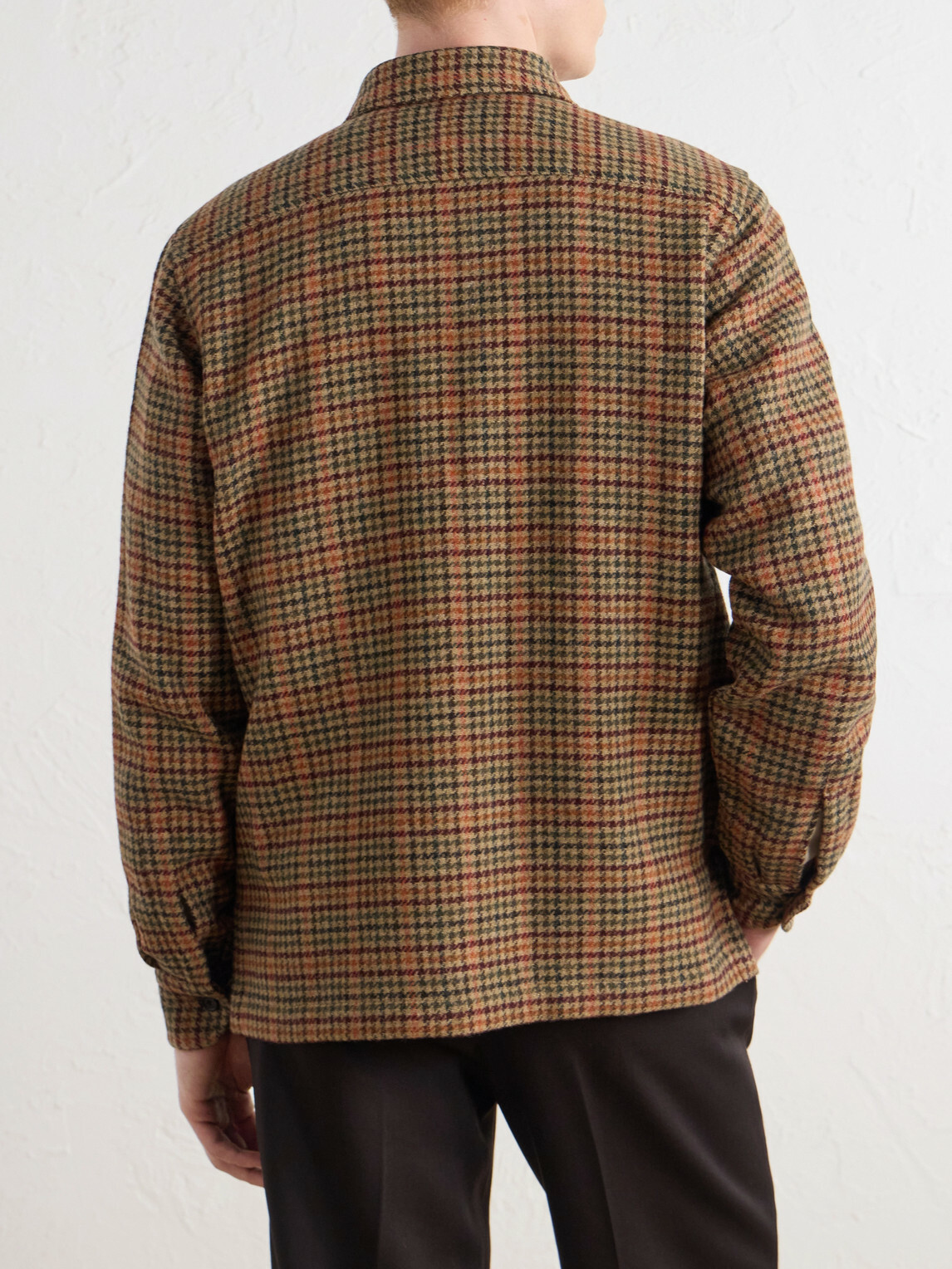 De Petrillo - Houndstooth Virgin Wool Overshirt - Brown