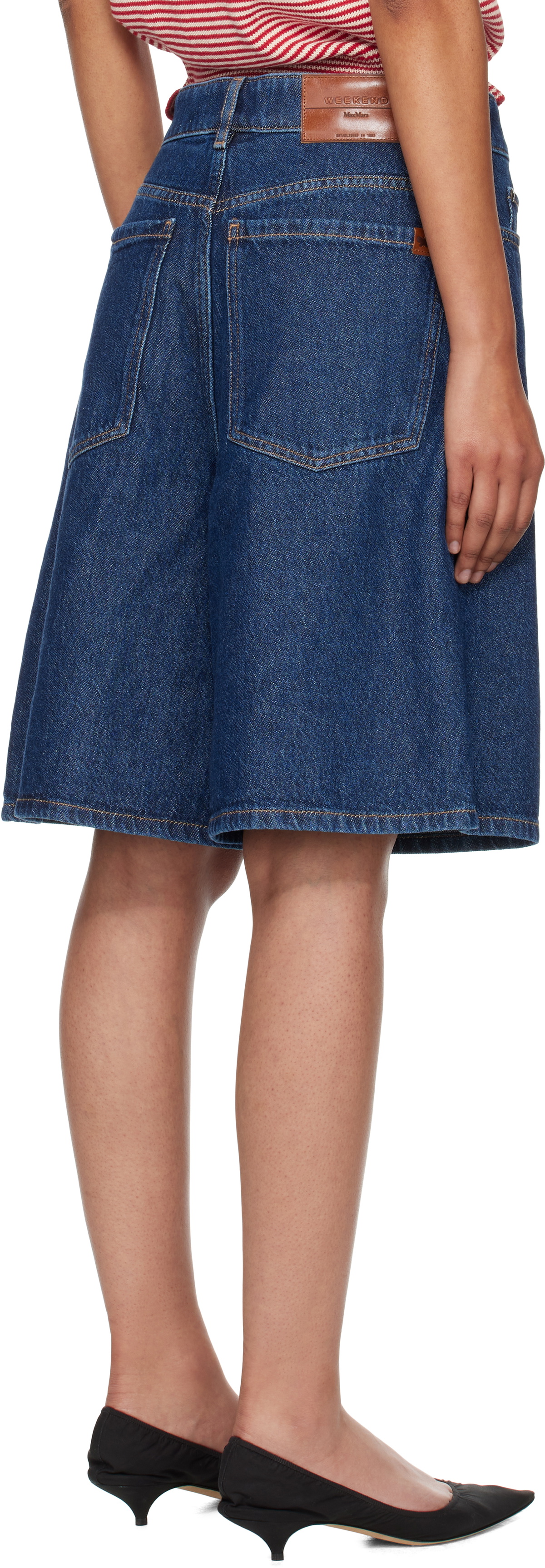 Weekend Max Mara Navy Donnola Denim Shorts
