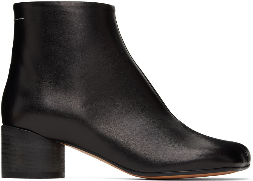 MM6 Maison Margiela Black Anatomic Ankle Boots MM6 Maison Margiela