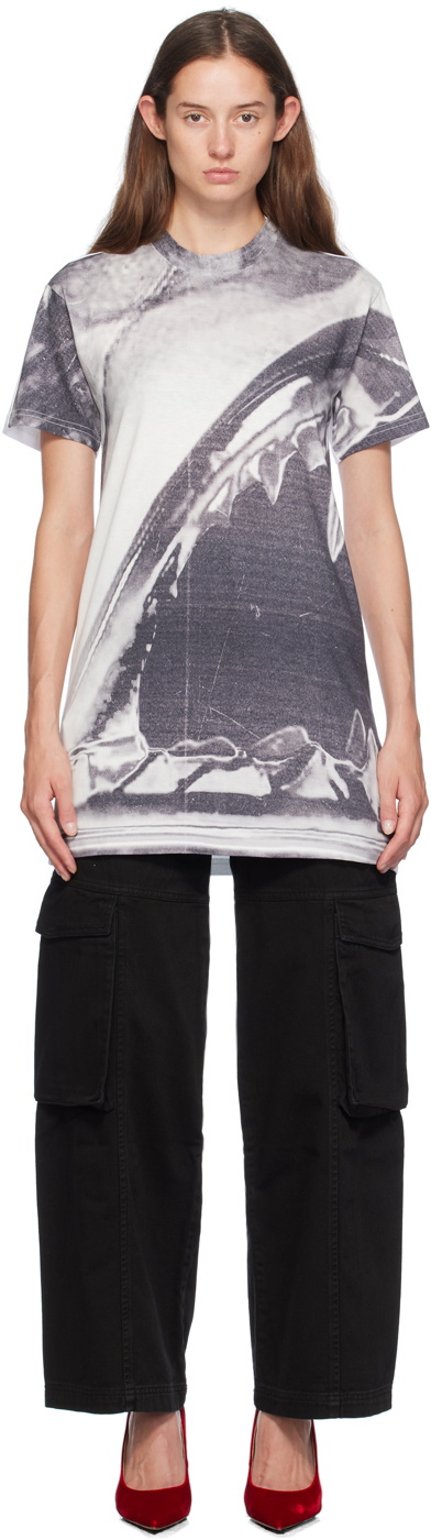 GCDS Gray & White Morso Tee Minidress