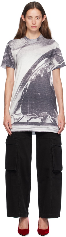 Photo: GCDS Gray & White Morso Tee Minidress