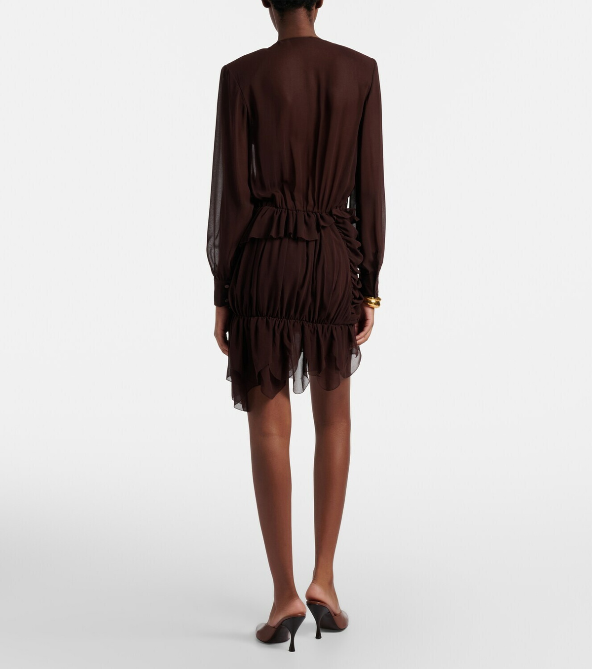 Jacques Wei Ruffled asymmetric minidress