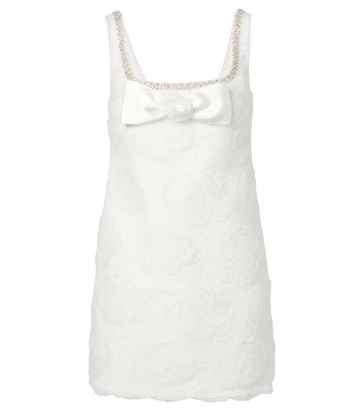 Photo: Self-Portrait Embellished floral tulle minidress