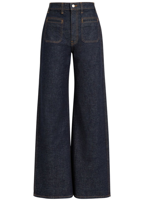 Photo: Khaite Delmonico Wide-leg cut Denim Jeans Indigo