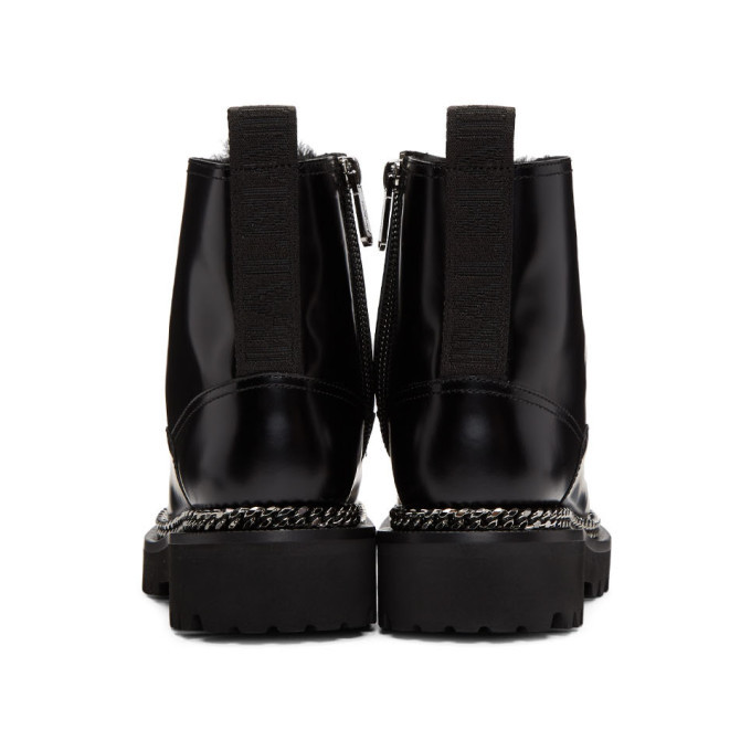 Balmain Black Fur Army Boots