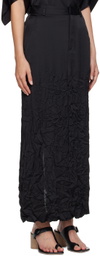 MM6 Maison Margiela Black Crinkled Maxi Skirt