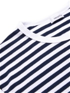 NANAMICA - Striped COOLMAX Cotton-Blend Jersey T-Shirt - Blue