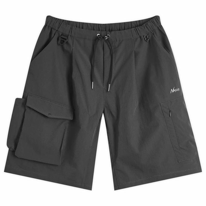 Photo: Nanga Men's Dot Air Utility Pocket Cargo Shorts in Black