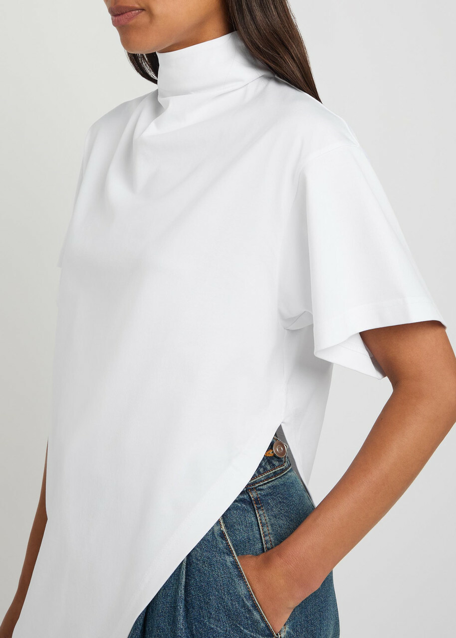 Alaïa Asymmetric Cotton T-shirt White