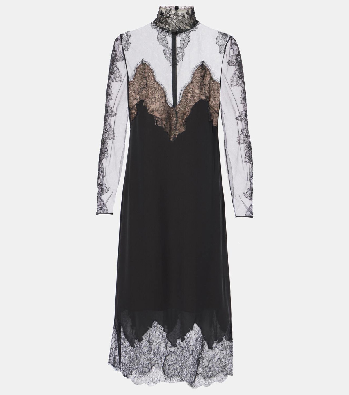 chinese dress ladies Valentino Black and White lace and wool mini Dress  Loop Generation