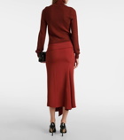 Victoria Beckham Tie-detail wool midi dress