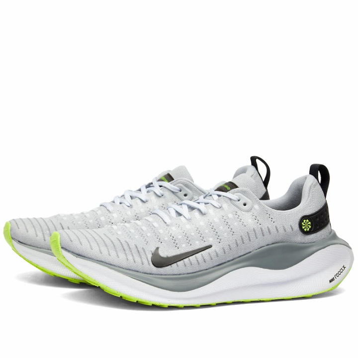 Photo: Nike Running Men's Nike React Infinity Run Flyknit 4 Sneakers in Wolf Grey/Black